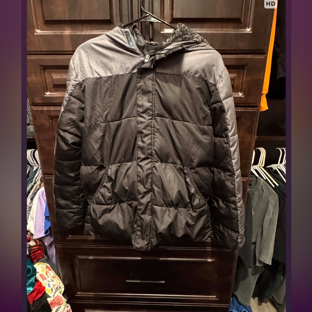 Wonder Nation Kids Black and Gray Puffer Jacket boys XL
